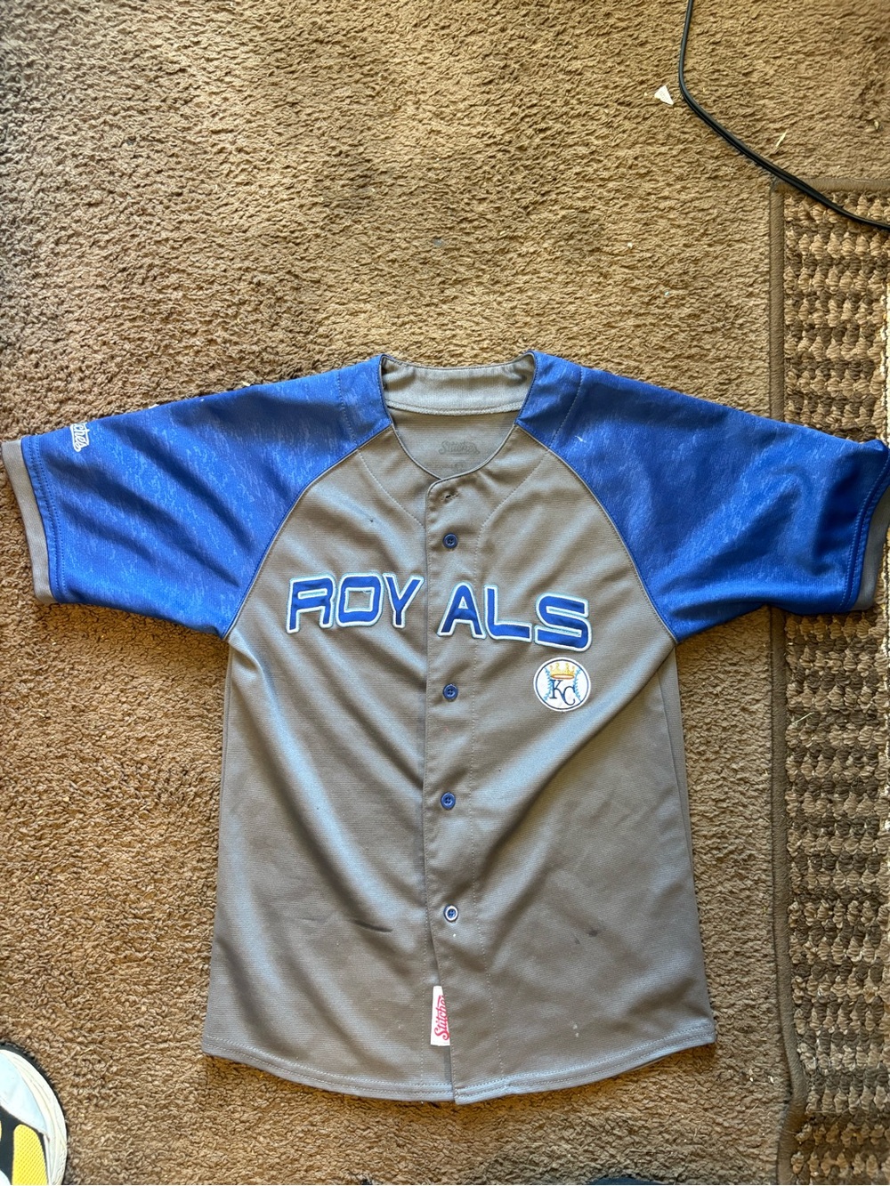 Kansas City Royals Kids Blue & Gray Baseball Jersey
